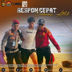 Respon Cepat kepolisian Lakukan Pertolongan pertama pada Atlit Surfing Jepang