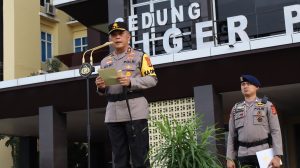 Polda Lampung Gelar Upacara Pengambilan Air Suci Menjelang Hari Bhayangkara ke-78