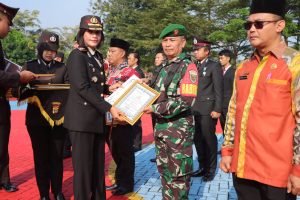 Polres Pesawaran Gelar Upacara Hari Bhayangkara Ke-78, Polri Presisi Membangun Negri Menuju Indonesia Emas