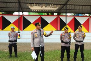 AKBP Rinaldo Aser, SH., SIK., MSi., Memberikan Arahan Tegas Kepada 192 Personel Yang Terlibat Dalam Pengaman (Kunker) Presiden Republik Indonesia