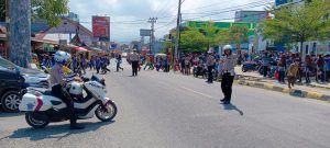 Berikan rasa aman kepada masyarakat dan pelajar, Sat Lantas Polres Pesisir Barat lakukan Pam Rawan Siang
