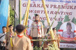 Ketua kwarcab Septi Heri Agus naeni Hadiri Pembukaan Perkemahan Kwaran Bangkunat