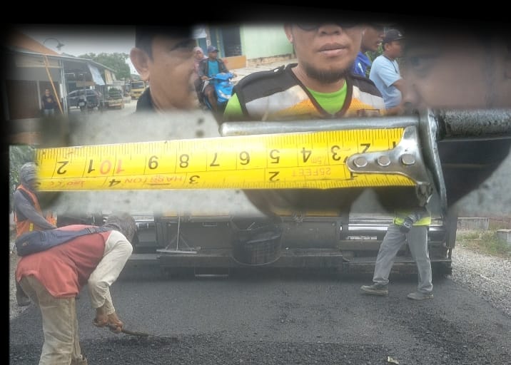 Proyek Provinsi diduga Tak Bertuan Aspal Hotmix Tipis Ruas Jalan Bandar Sakti- Dayamurni Tubaba