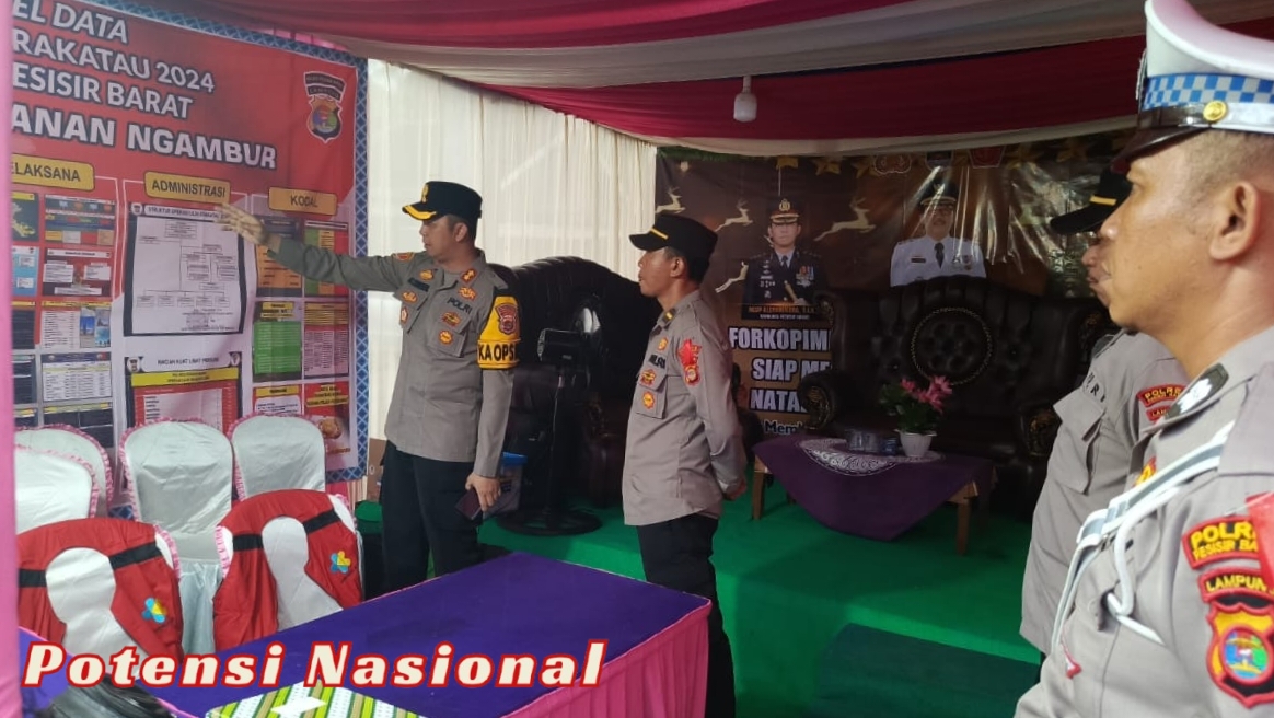 Kapolres Pesisir Barat Supervisi Pos Pengamanan Ngambur dalam Operasi Lilin Krakatau 2024