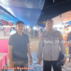 Polsek Pesisir Utara Gelar Patroli untuk Amankan Pasar Malam di Pekon Penengahan