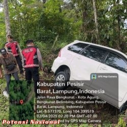 Polsek Bengkunat Gerak Cepat Evakuasi Korban Kecelakaan Tunggal di Jalan Lintas Barat