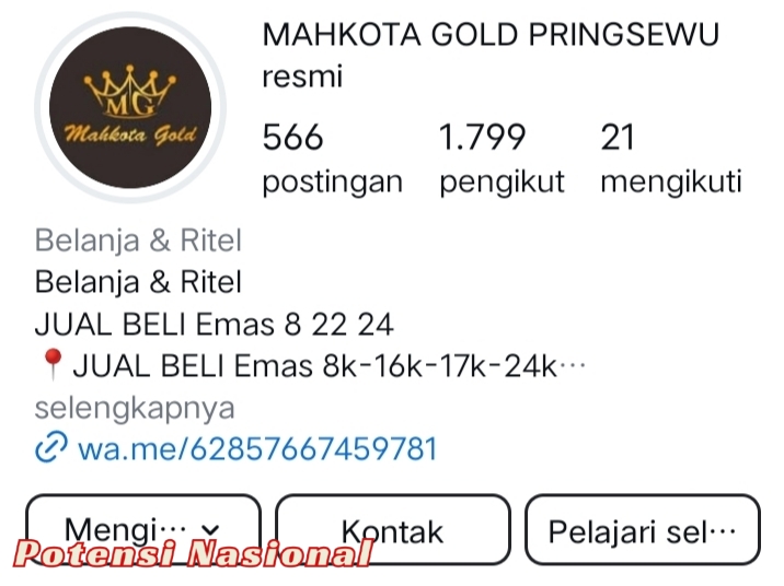 Warga Pesawaran Tertipu Modus Jual-Beli Emas di Instagram, Dengan Akun Mahkota Gold