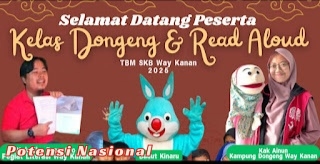 Lewat Read Aloud dan Dongeng, TBM SKB Way Kanan Ajak Anak Cintai Buku