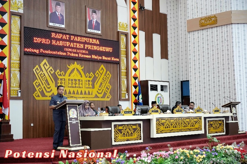 Pembentukan Pekon, Bupati Pringsewu Jawab Pemandangan Umum Fraksi-fraksi DPRD
