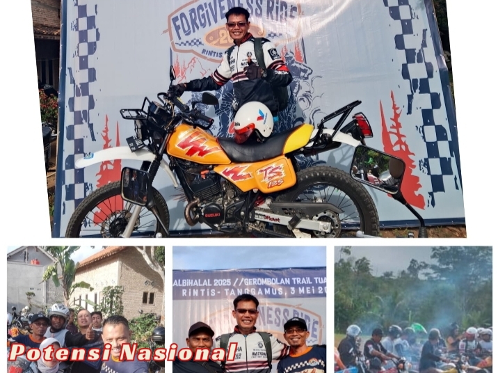 Halal Bihalal Meriah, Gerombolan Trail Tua Lampung Padati Pekon Rintis, Tanggamus