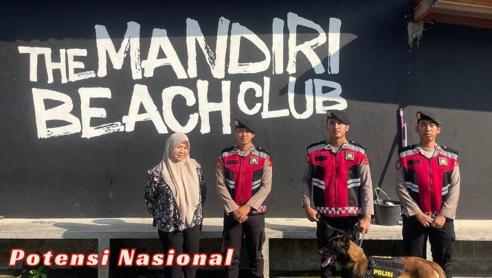 Jelang WSL Krui Pro QS 6000, Tim K9 Polda Lampung dan Polres Pesisir Barat Lakukan Sterilisasi Lokasi Acara