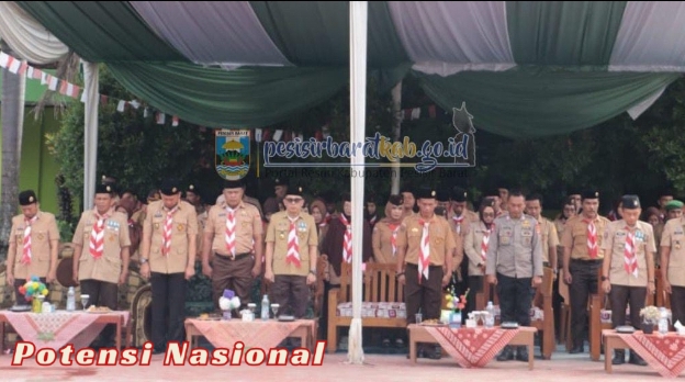 Waka III Kwarcab Gerakan Pramuka Pesibar Hadiri Upacara Peringatan Hari Pramuka ke-64