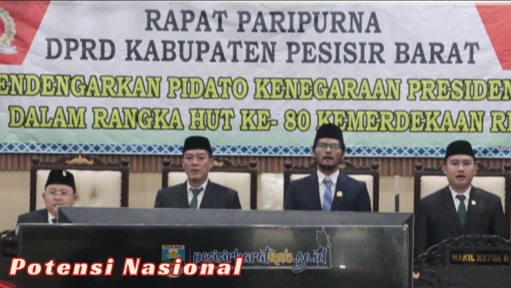 Bupati dan Wakil Bupati Pesibar Hadiri Rapat Paripurna Pidato Kenegaraan Presiden RI HUT ke-80 Kemerdekaan
