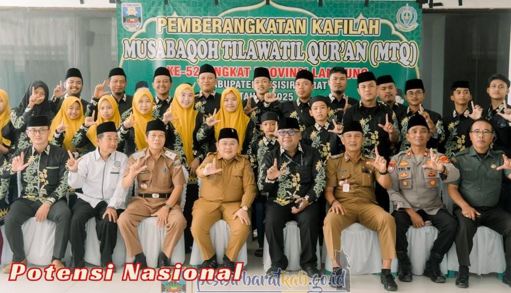 Wakil Bupati Irawan Topani Lepas Pemberangkatan Kafilah MTQ Tingkat Provinsi Lampung