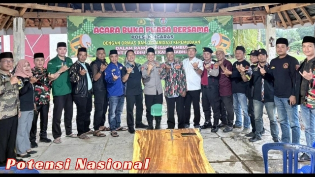 Polsek Ngaras Gelar Buka Bersama Ormas dan OKP, Dirangkaikan Pisah Sambut Kanit Reskrim dan Kanit Samapta