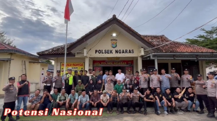 Polsek Ngaras Gelar Apel Sabuk Kamtibmas dan Simulasi Sispam Mako, Perkuat Kesiapsiagaan Pengamanan
