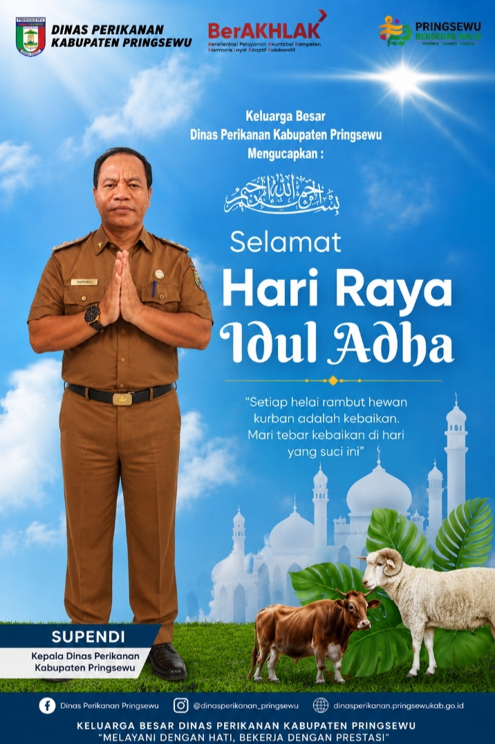 Dinas Perikanan Pringsewu Ajak Masyarakat Teladani Rasulullah SAW Melalui Ibadah Kurban