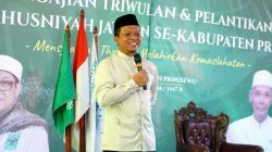 BUPATI PRINGSEWU HADIRI PENGAJIAN TRIWULAN & PELANTIKAN IDARAH GHUSNIYAH JATMAN