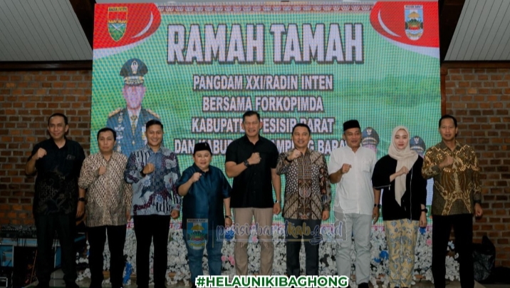 Wakil Bupati Pesibar Hadiri Ramah Tamah Pangdam XXI/Raden Inten Bersama Porkopinda Pesisir Barat Dan Lampung Barat