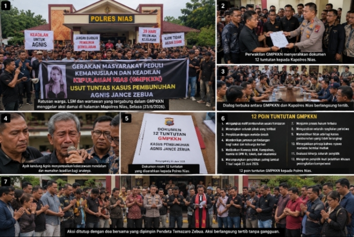 Kasus Pembunuhan Agnis Belum Terungkap, GMPKKN Beri Waktu 7 Hari kepada Polres Nias