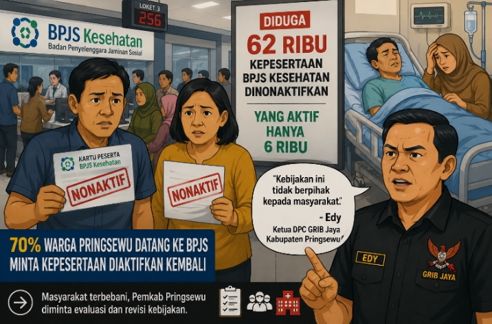 Diduga 62 Ribu Kepesertaan BPJS Kesehatan Dinonaktifkan, GRIB Jaya Minta Pemkab Pringsewu Segera Evaluasi Kebijakan