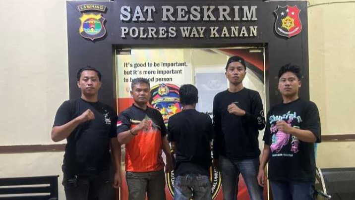 Satreskrim Polres Way Kanan Amankan Terduga Pelaku Pencurian Buah Sawit di Bahuga