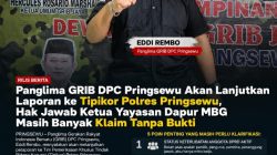 GRIB Pringsewu Bawa Dugaan Tumpang Tindih Pengelolaan MBG ke Tipikor, Hak Jawab Yayasan Dinilai Belum Menjawab Substansi