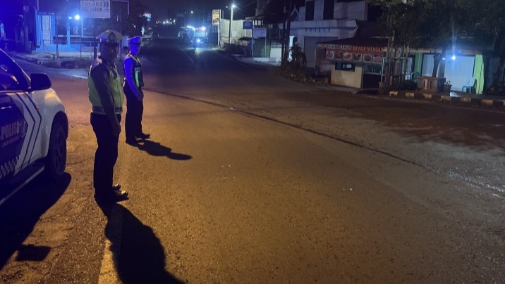 Tingkatkan Keamanan dan Keselamatan, Sat Lantas Polres Way Kanan Gelar Patroli Blue Light