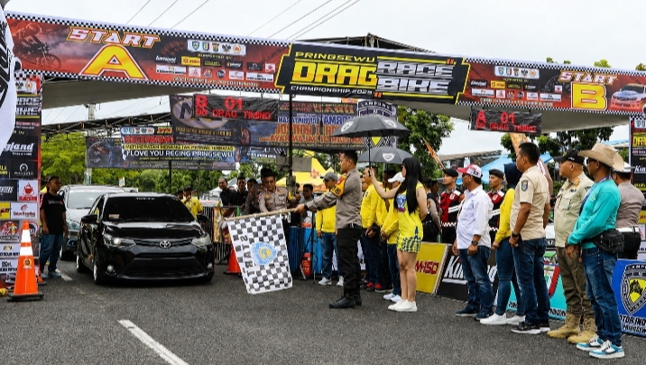 Semarak Hari Bhayangkara ke-80, Polres Pringsewu Kembali Gelar Drag Race & Drag Bike Championship 2026