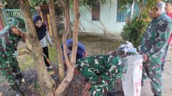 Koramil 05/Pagelaran Gelar Program ASRI, Gotong Royong Bersihkan Masjid Al Islah Bersama Warga