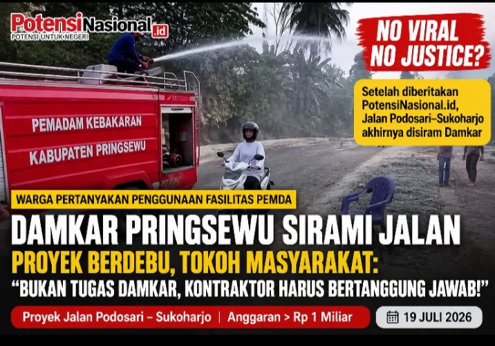 No Viral, No Justice? Setelah Pemberitaan, Jalan Berdebu Akhirnya Disiram Damkar, Warga Pertanyakan Penggunaan Fasilitas Pemda, Dimana Kontraktornya