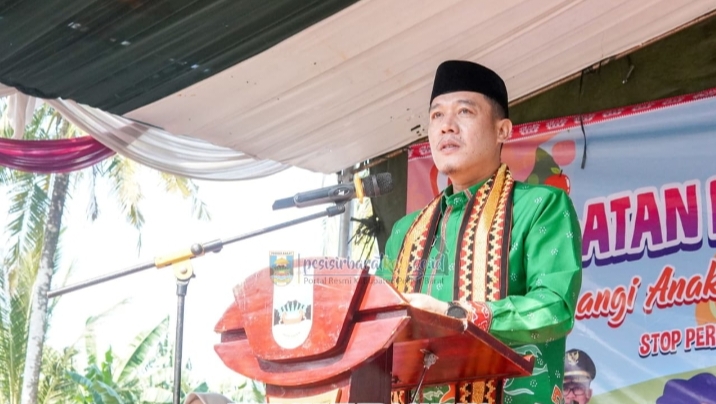 Bupati Dedi Irawan Tegaskan Stop Perkawinan Anak Usia Dini Saat Buka Hari Anak Nasional 2026 Di Pesibar