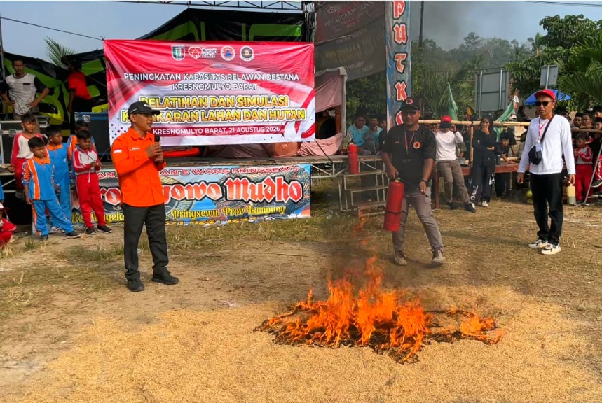 Tindaklanjuti Surat Edaran Bupati Pringsewu, Destana Kresnomulyo Barat Gelar Pelatihan Penanganan Karhutla