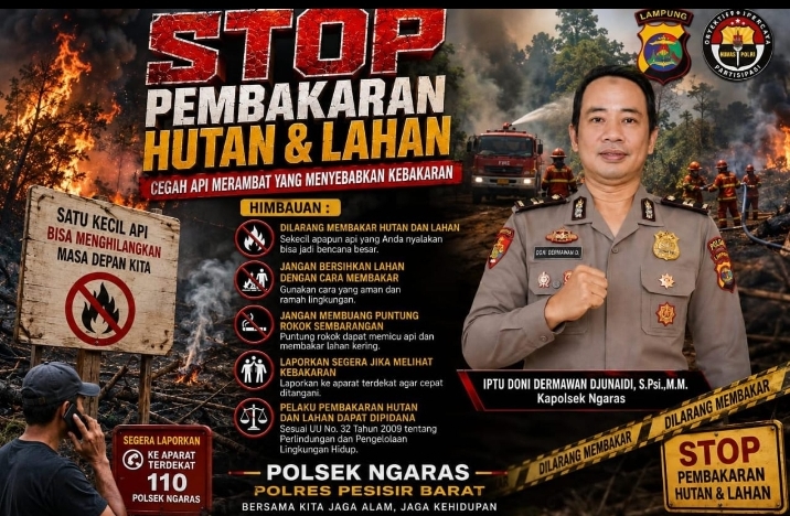 Polsek Ngaras Imbau Warga Stop Bakar Hutan dan Lahan Saat Musim Kemarau
