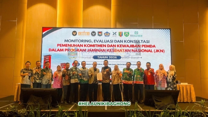 Perkuat Jaminan Kesehatan Masyarakat,Sekda Pesibar Hadiri Evaluasi Pemenuhan Iuran JKN