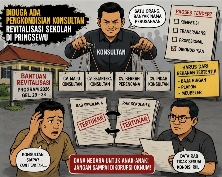 Dugaan Pengkondisian Konsultan Revitalisasi Sekolah Gelombang 29–33 di Pringsewu Mencuat, RAB Disebut Saling Tertukar
