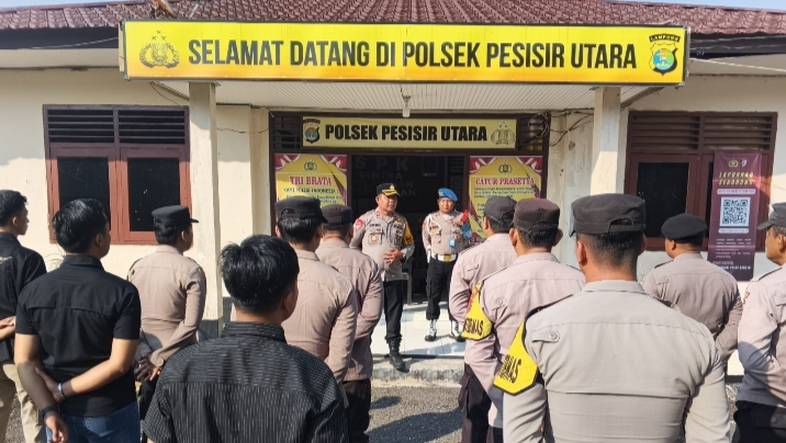 Wakapolres Pesisir Barat Laksanakan Sidak Personel Polsek Pesisir Utara