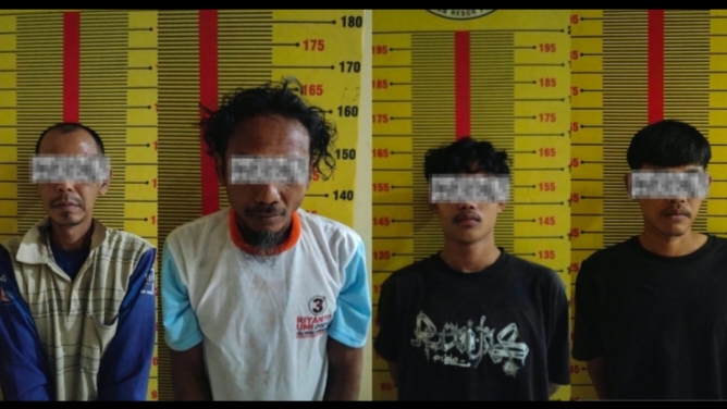 Empat Pria Diamankan Saat Diduga Konsumsi Sabu di Pringsewu, Polisi Buru Pemasok