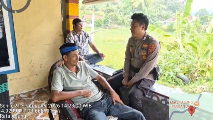 Bhabinkamtibmas Sambangi Warga Rata Agung, Polisi Ajak Masyarakat Bersama Jaga Kamtibmas