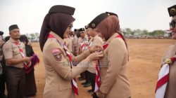 Hadiri Hari Pramuka ke-65 Tingkat Lampung, Ny. Dian Hardiyanti Dedi Terima Lencana Penghargaan