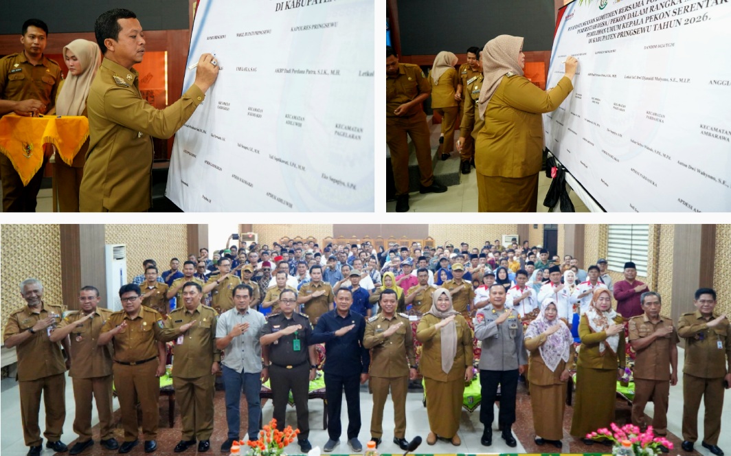 Calon Kapekon Se-Kabupaten Pringsewu Komitmen Sukseskan Pemilihan Kepala Pekon Serentak 2026
