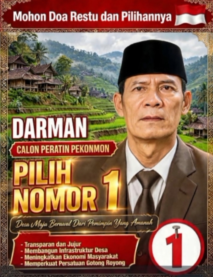 Darman Nomor Urut 1, Siap Berkompetisi dalam Pilratin Pekon Pekonmon