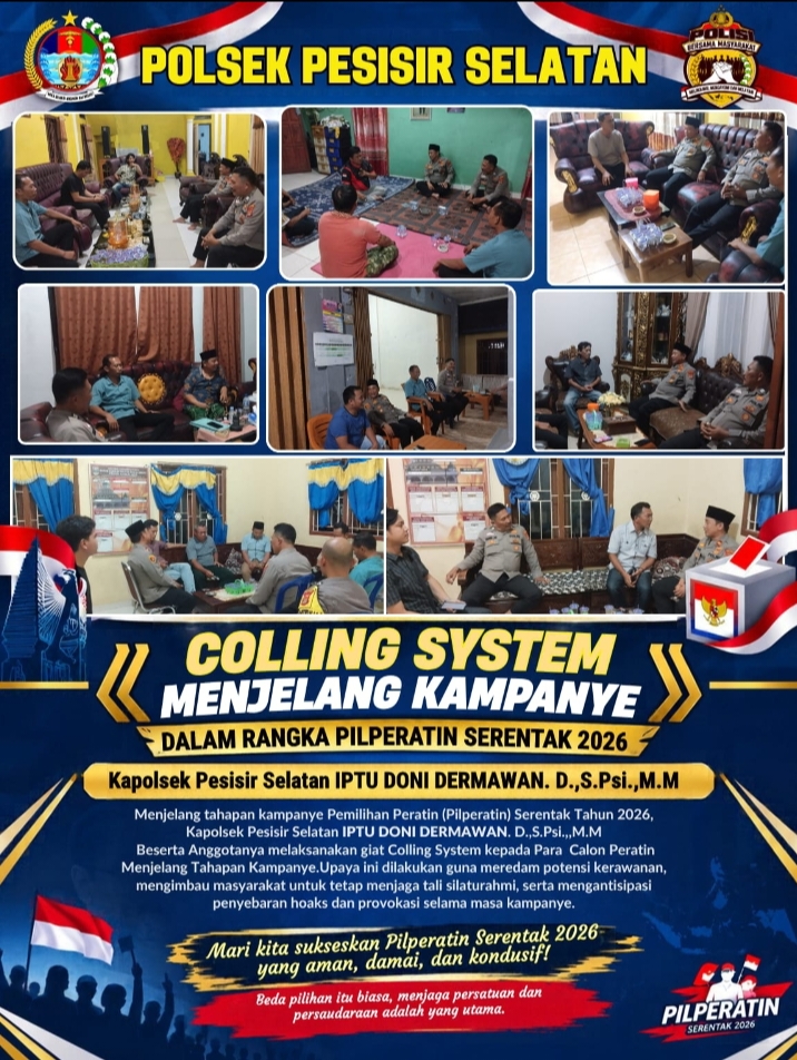 Jelang Kampanye Pilratin 2026, Kapolsek Pesisir Selatan Rangkul Delapan Calon Peratin, Tekankan Politik Damai